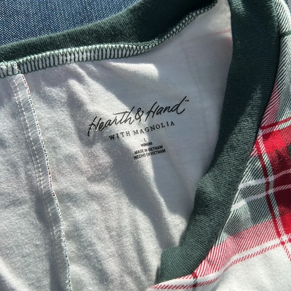 Hearth & Hand Magnolia Holiday Plaid Union Suit One Piece Pajama Women Large